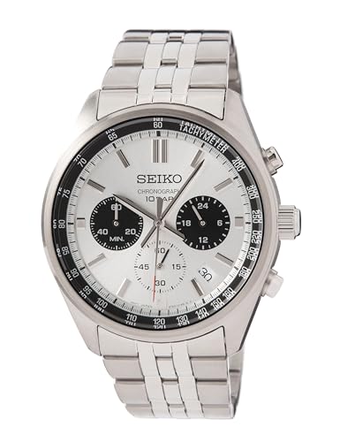 Seiko Herren Analog Quarz Uhr mit Edelstahl Armband SSB425P1