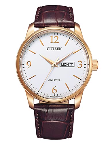 CITIZEN Herren Analog Quarz Uhr mit Leder Armband BM8553-16AE