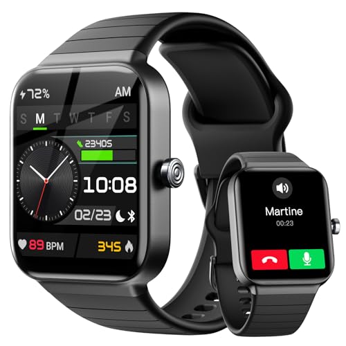 Smartwatch Herren mit Telefonfunktion Alexa Integriert - Fitnessuhr 100+ Sportmodi - Armbanduhr 1,8 zoll & IP68, Schrittzähler Uhr Damen für Android iOS mit Pulsmesser SpO2 Stress Schlafmonitor