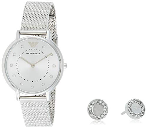 EMPORIO ARMANI Damen Analog Quarz Uhr mit Edelstahl Armband AR80029