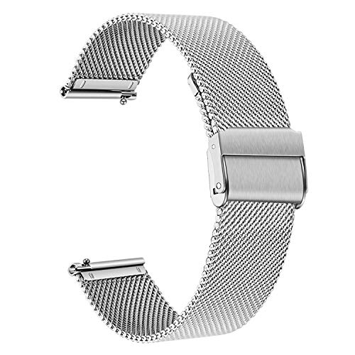 TRUMiRR Uhrenarmband Ersatz für Samsung Galaxy Watch 5 40mm 44mm/Galaxy Watch 4 40mm/Active/Active2 Armband, Mesh Gewebt Edelstahl 20mm Uhrenarmband Metall Schnellwechsel Armband