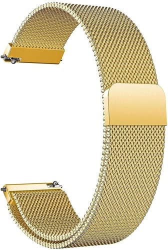 22mm Edelstahl Mesh Uhrenarmband,Kompatibel mit Samsung Galaxy Watch 3 45mm/Galaxy Watch 46mm/Gear S3 Classic/Frontier/Garmin Vivoactive 4 Ersatz Schnellspanner Armband mit für Damen Herren