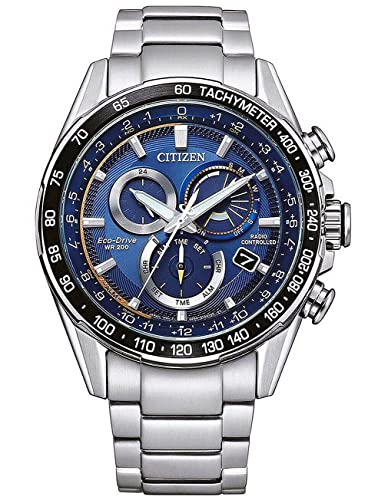 Citizen Herren Analog Solar Uhr mit Edelstahl Armband CB5914-89L, Blau